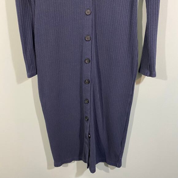 Madewell Women's Blue Button Front Midi Shirt Dress Size S #NH091 - Picture 3 of 7